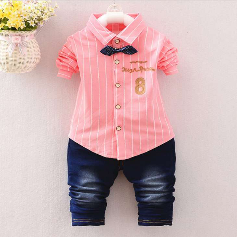 D-baby Autumn  Kids Baby Boys and Girls Set Long Sleeve Tops + Pants Set children baby clothes