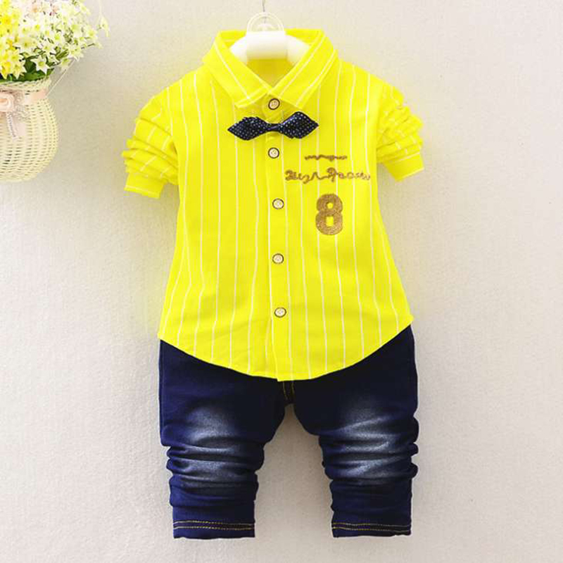 D-baby Autumn  Kids Baby Boys and Girls Set Long Sleeve Tops + Pants Set children baby clothes