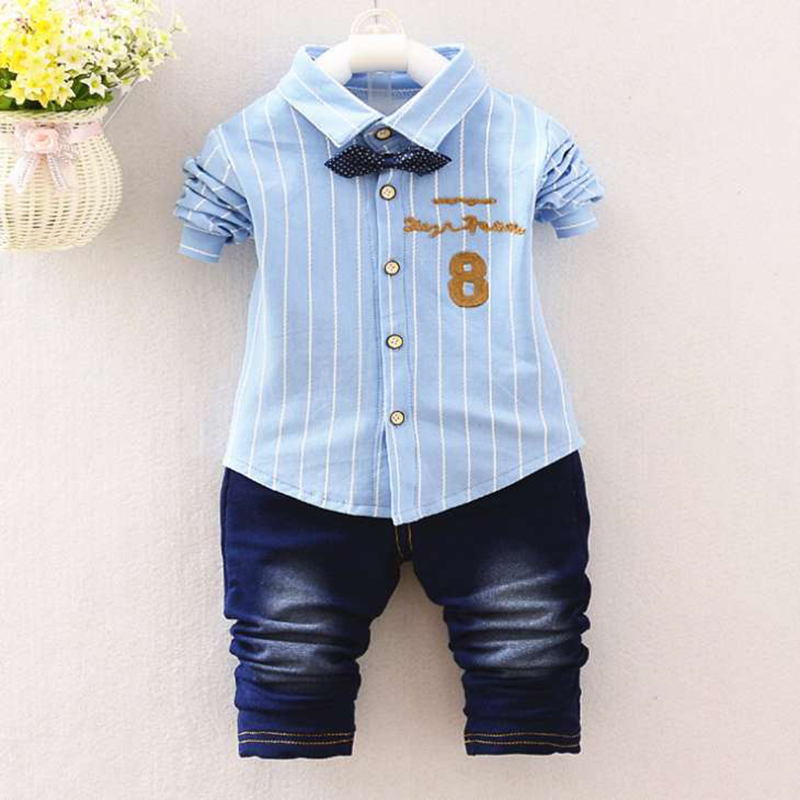 D-baby Autumn  Kids Baby Boys and Girls Set Long Sleeve Tops + Pants Set children baby clothes