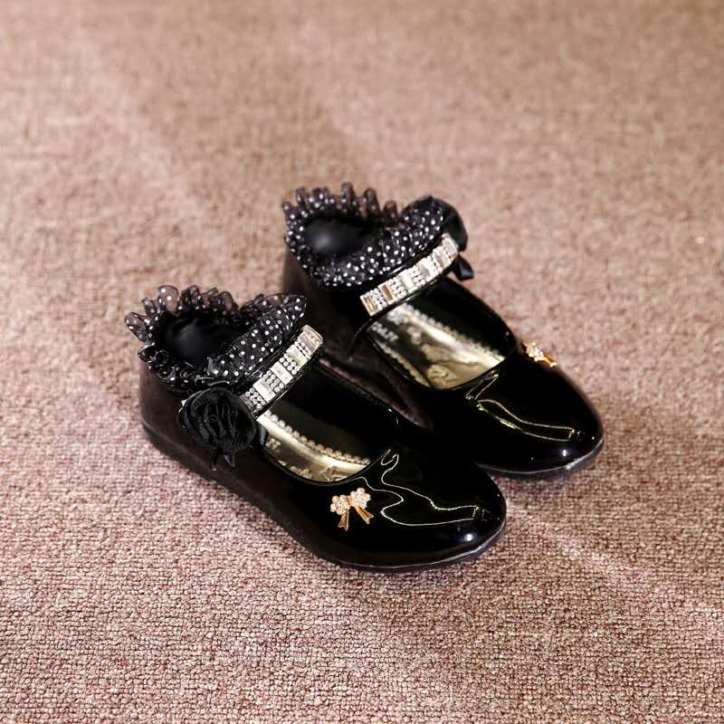 D-baby Hot Girls Leather Shoes Lovely Dress Shoes High Quality Princess Kids Shoes Children Shoes