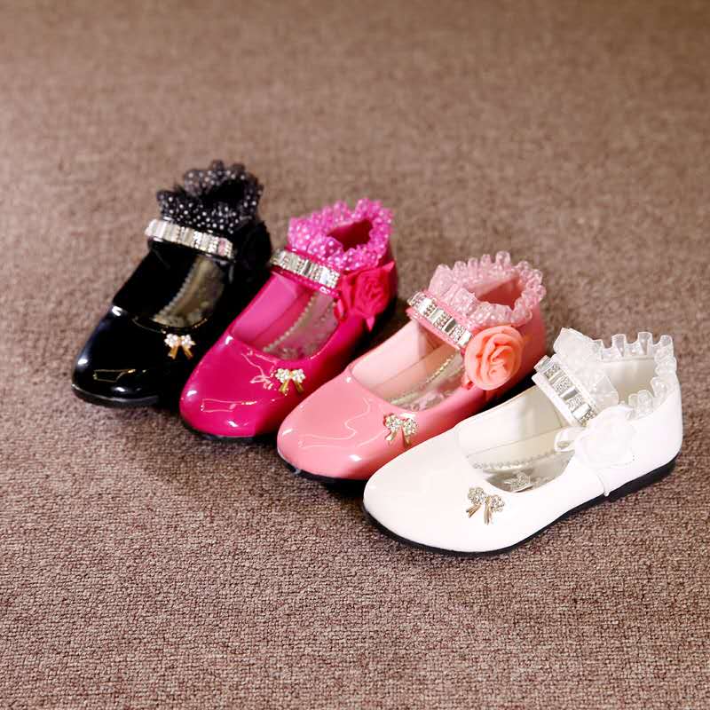 D-baby Hot Girls Leather Shoes Lovely Dress Shoes High Quality Princess Kids Shoes Children Shoes
