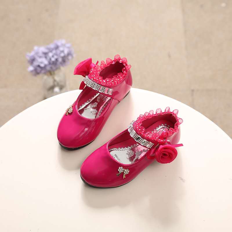 D-baby Hot Girls Leather Shoes Lovely Dress Shoes High Quality Princess Kids Shoes Children Shoes