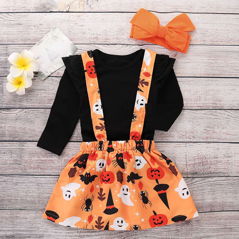 D-baby kids Girls Suit, Top + Skirt Flower Printing Suit, Fashion Hot Suit