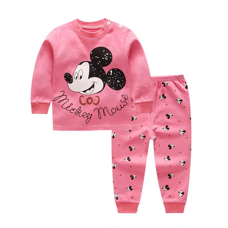 D-baby Autumn 2PCS Kids Boys Girls Clothing Pure Cotton Set Outfit Top+Pants Sport Toddler Tracksuit