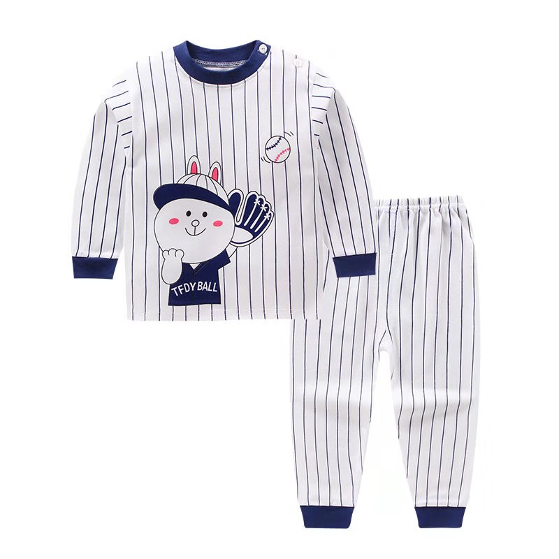 D-baby Autumn Boys Girls Clothing Pure Cotton Set Baby Outfit Top+Pants Sport Toddler Tracksuit