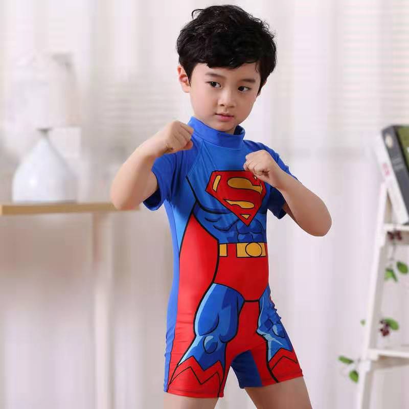 D-baby Boy Swimwear One Piece Minions Swimsuit Captain America Bathing Suit Avengers Boys Swimsuit