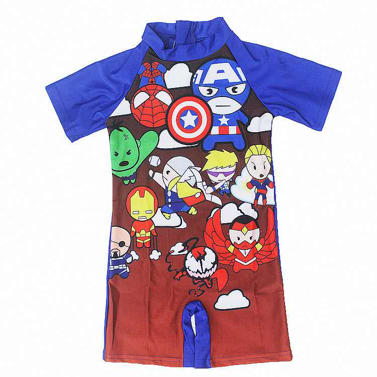 D-baby Boy Swimwear One Piece Minions Swimsuit Captain America Bathing Suit Avengers Boys Swimsuit
