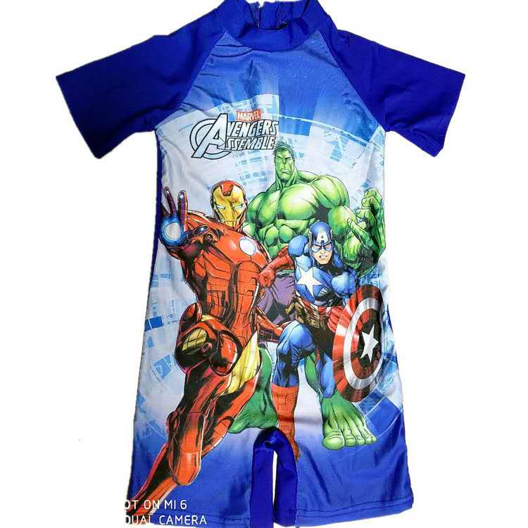 D-baby Boy Swimwear One Piece Minions Swimsuit Captain America Bathing Suit Avengers Boys Swimsuit