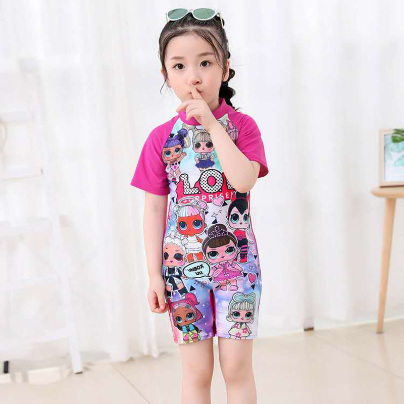 D-baby Girls Swimwear One Piece Princess Swim Clothes Girls Swimsuit