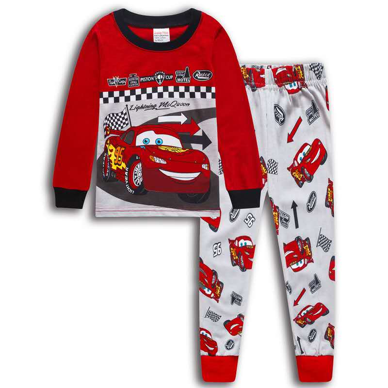 D-baby Boy Spider-man Iron Man Superman Car shirt +Trousers Children&apos;s Outfits Set Clothes Suits