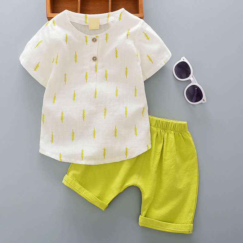 D-baby 2PCS Cool Boy Summer Clothing Set Toddler Outfit Shirt+Pants Outfits Set Clothes