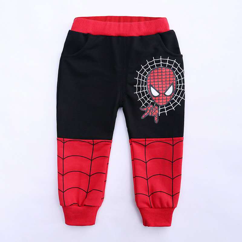 D-baby Autumn 4PCS 0-8.5Y Boys Spider-Man Set Hooded Zipper Vest+Top+Trousers+Eye Mask Suit