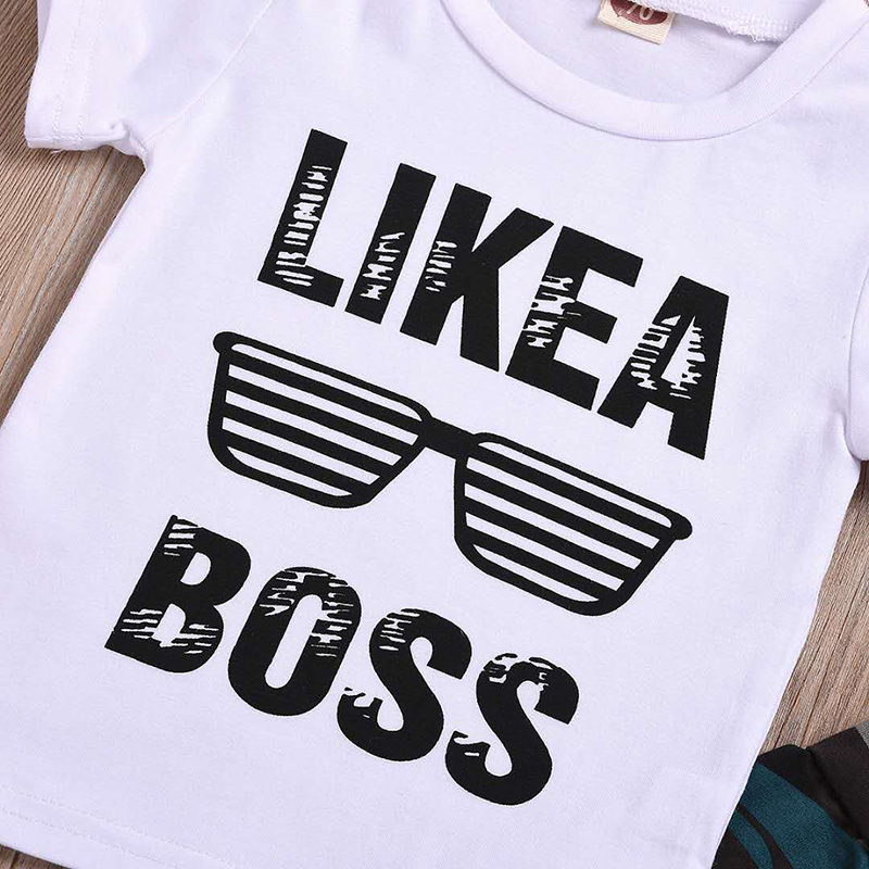 D-baby Newborn Baby Boys Girls Clothing Set Boutique Toddler Outfit 2pcs Shirt+Pants