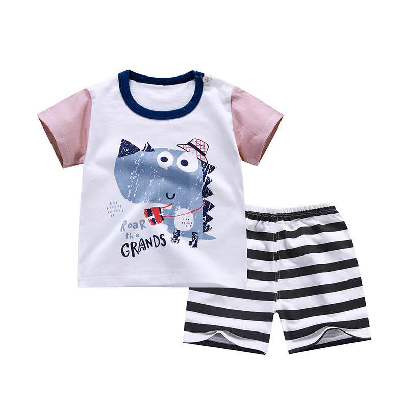 D-baby New 2Pcs Fashion Baby Boys Girls Top+Pants Clothes Set Cotton Material Infant Clothing Set