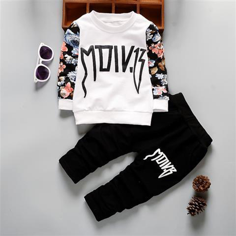 D-baby Autumn Boys Sport Suit Children Boys Clothing Set Toddler Casual Kids Clothes