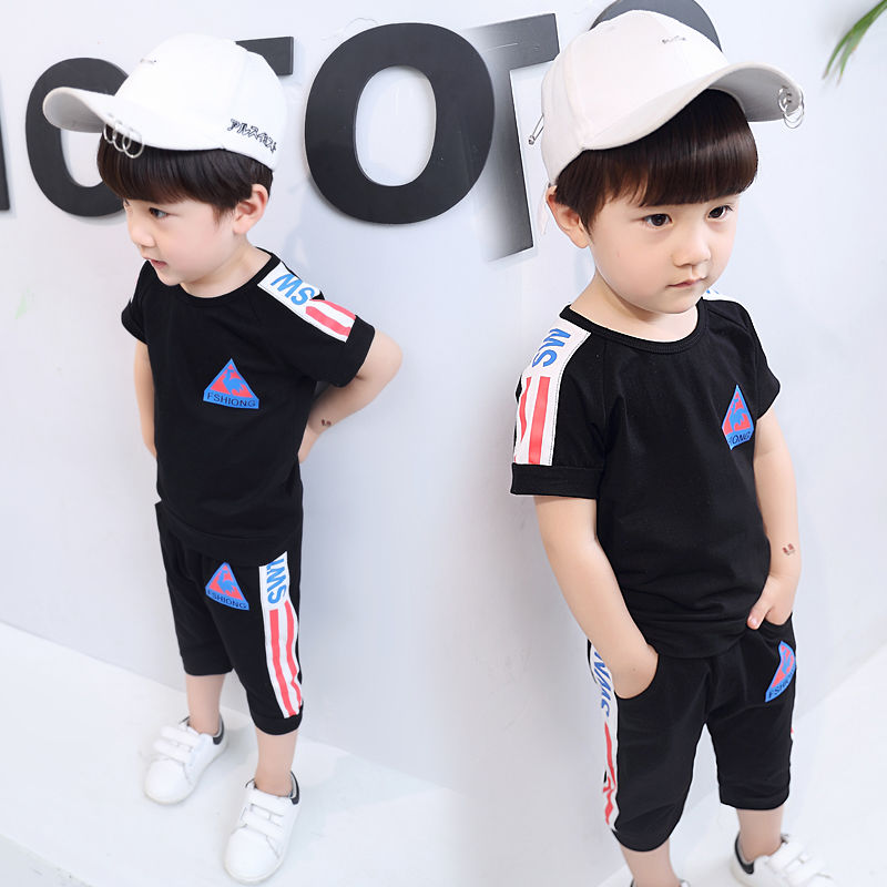 D-baby 2PCS 0-6Y Kids Boys Girls Clothing Set Toddler Outfit T-Shirt+Shorts Summer Suits
