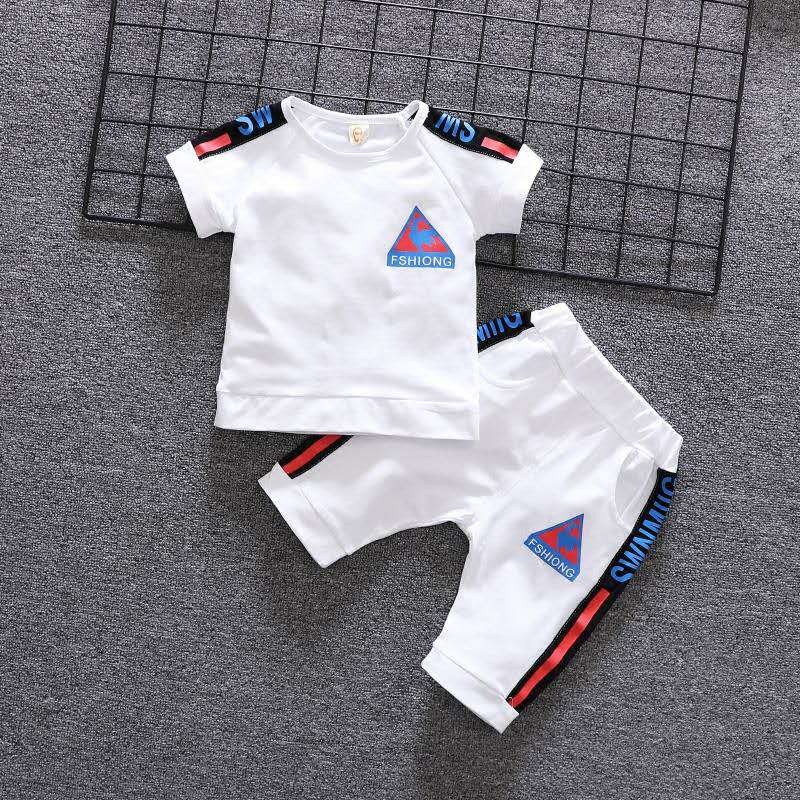 D-baby 2PCS 0-6Y Kids Boys Girls Clothing Set Toddler Outfit T-Shirt+Shorts Summer Suits
