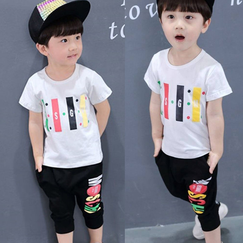 D-baby 2PCS 0-6Y Kids Boys Girls Clothing Set Toddler Outfit T-Shirt+Shorts Summer Suits