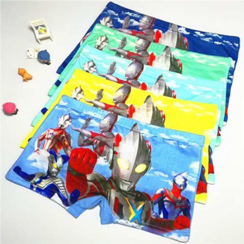 D-baby 4PCS (2-9Y) Little Big Boys Soft Modal+Cotton Boxer Briefs Underwear Print