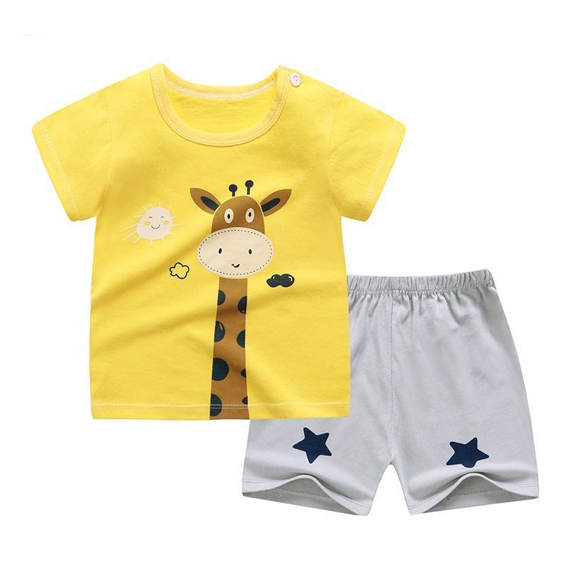 D-baby New 2Pcs Fashion Baby Boys Girls Top+Pants Clothes Set Cotton Material Infant Clothing Set