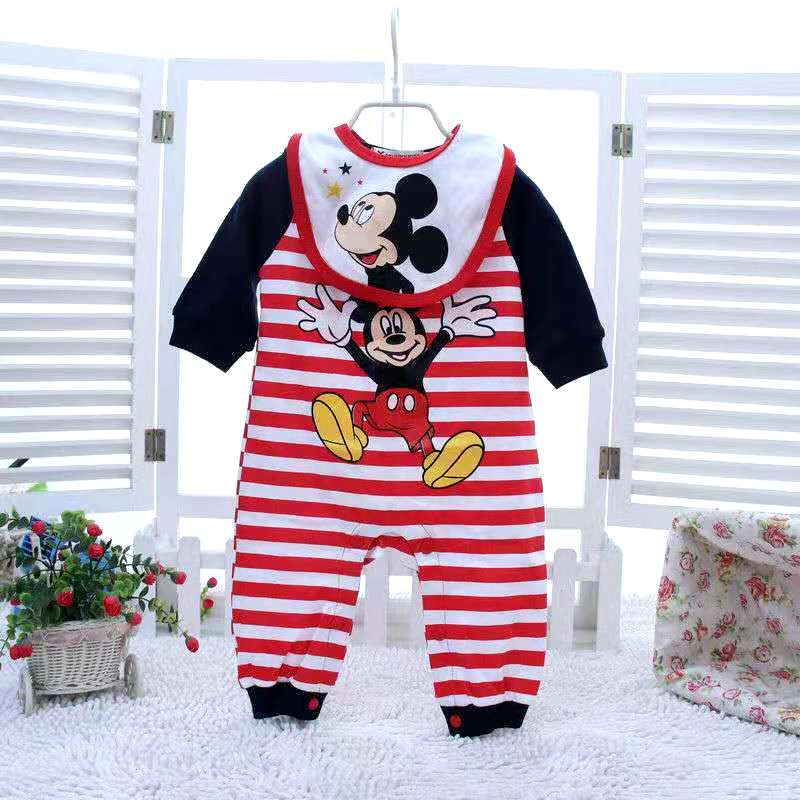 D-baby Autumn 0-2y Boys Girls Jumpsuit Toddler Romper Overall Infant Bodysuit