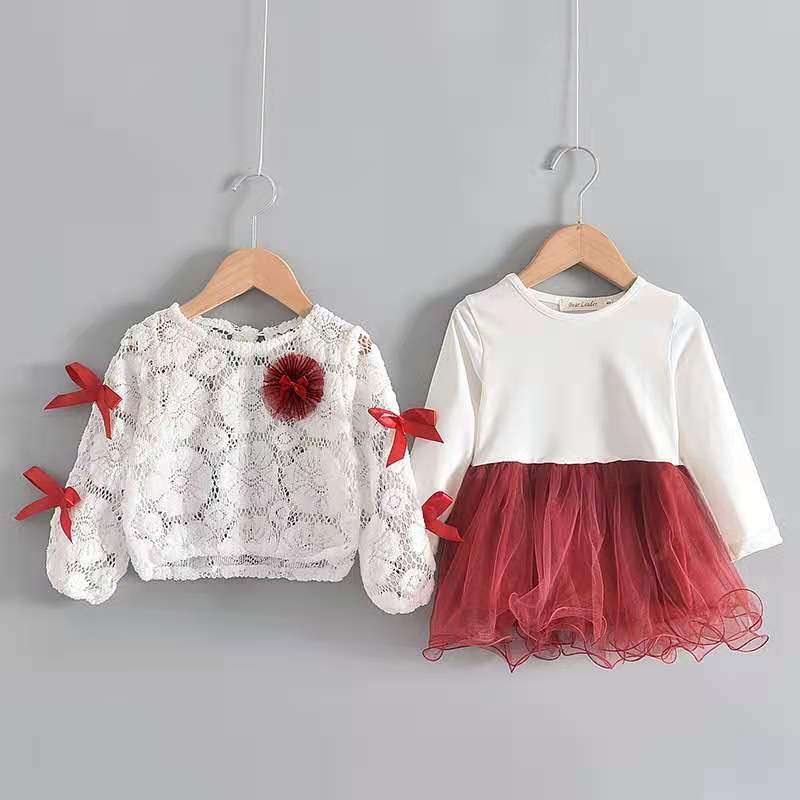 D-baby 0-2Y Girls Dresses Newborn Infant Baby Girl Lace Dress Todller Wedding Dress