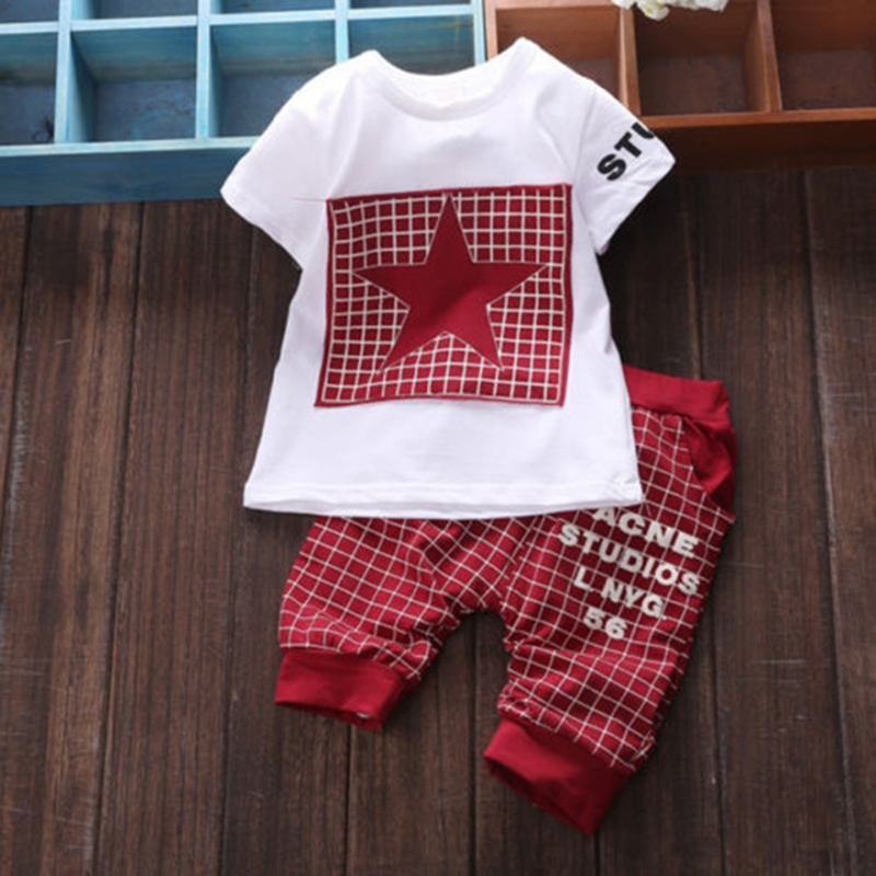 D-baby Infant baby Summer Clothing Sets Baby Boys 1 Year Birthday Set Kids Wedding Suit  1 Print T-Shirt+Short Kids Boy Clothes