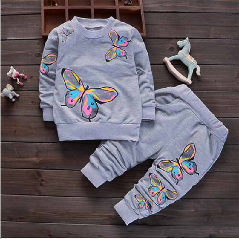 D-baby Hot 2-11y Autumn girls clothes sets Top+ Pants 2pcs/set full sleeve clothing active suits