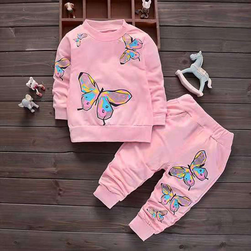 D-baby Hot 2-11y Autumn girls clothes sets Top+ Pants 2pcs/set full sleeve clothing active suits