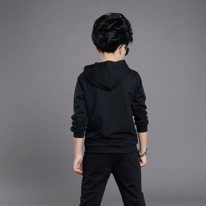 D-baby Autumn 3-14y 2PCS Hot Children Suit, Kids Cotton Hoodie + Pants Suit Big Boy Fashion Suit