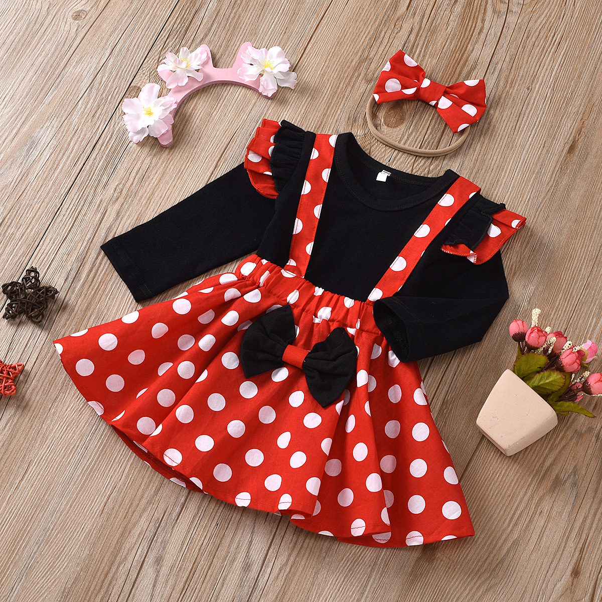 D-baby kids Girls Suit, Top + Skirt Flower Printing Suit, Fashion Hot Suit