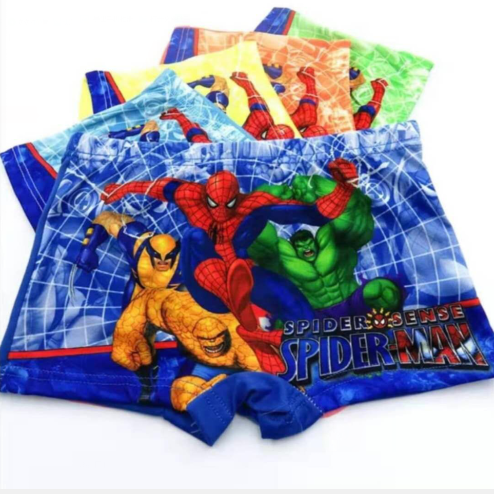 D-baby 4PCS (2-9Y) Little Big Boys Soft Modal+Cotton Boxer Briefs Underwear Print