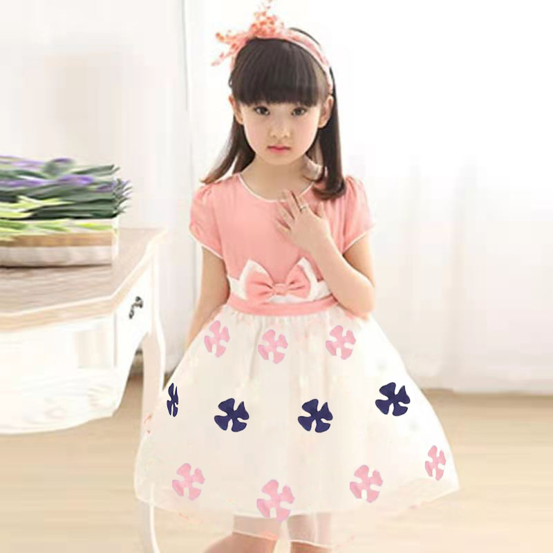 D-baby 1PC Girl elegant flower princess dress kids wedding dress party dress performance clothes