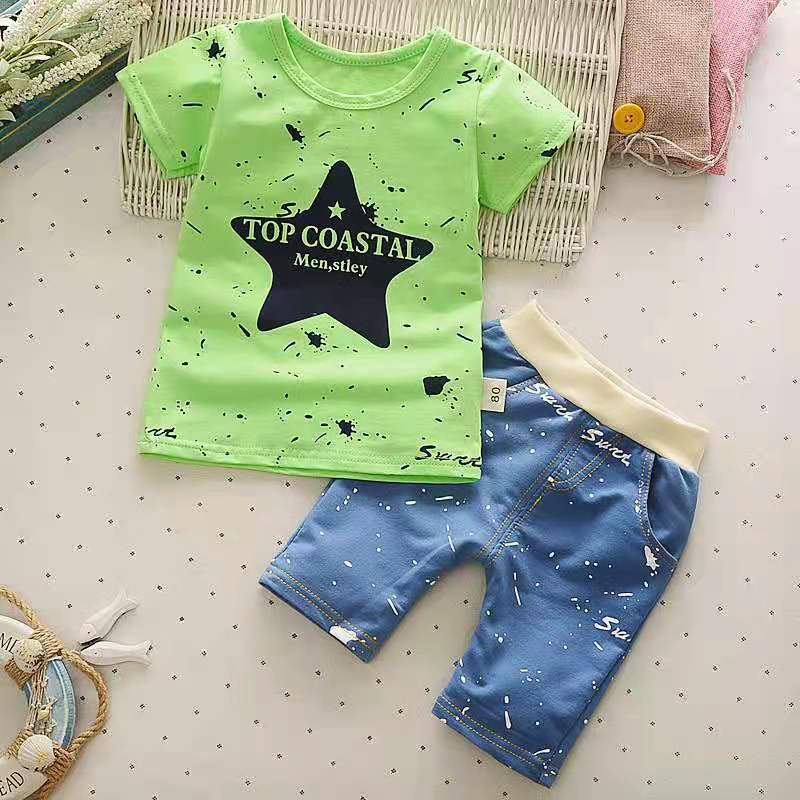 D-baby Summer Kids Clothes for Boys Fashion t-shirt pants 2 pcs Baby Boys Toddler Suit