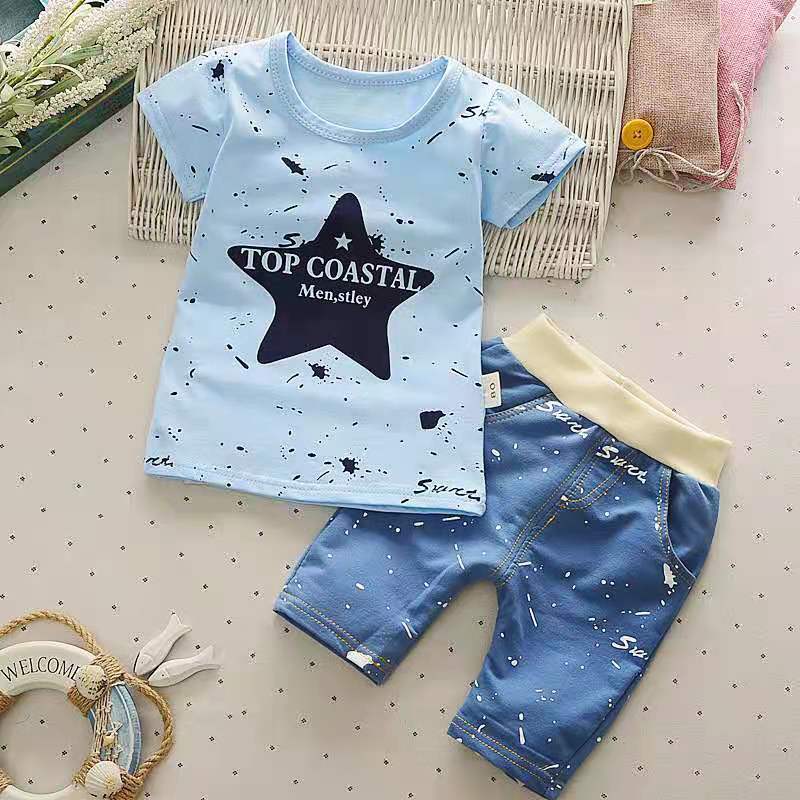 D-baby Summer Kids Clothes for Boys Fashion t-shirt pants 2 pcs Baby Boys Toddler Suit
