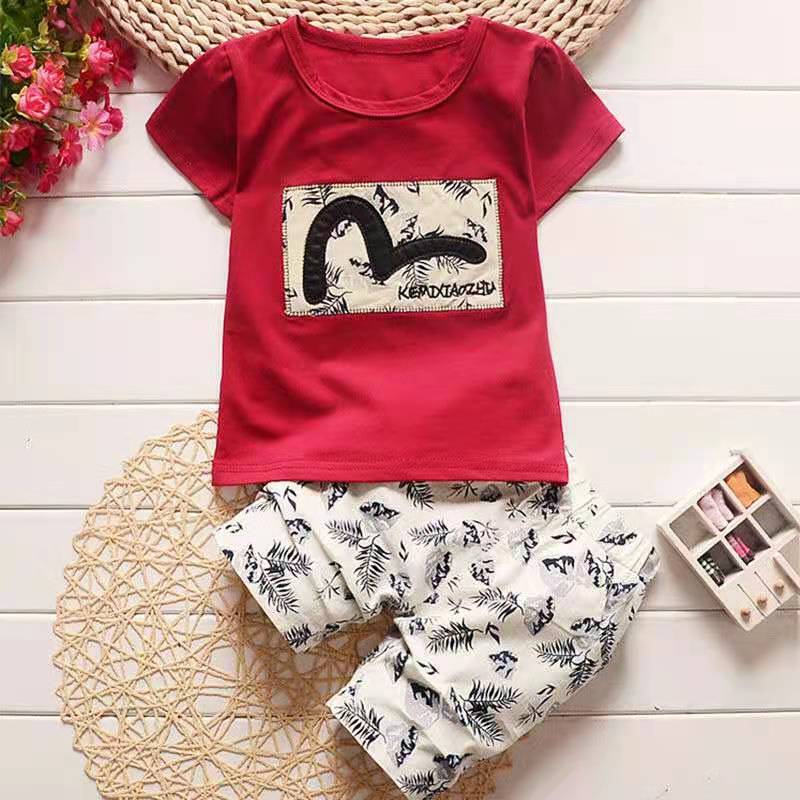 D-baby Summer Kids Clothes for Boys Fashion t-shirt pants 2 pcs Baby Boys Toddler Suit