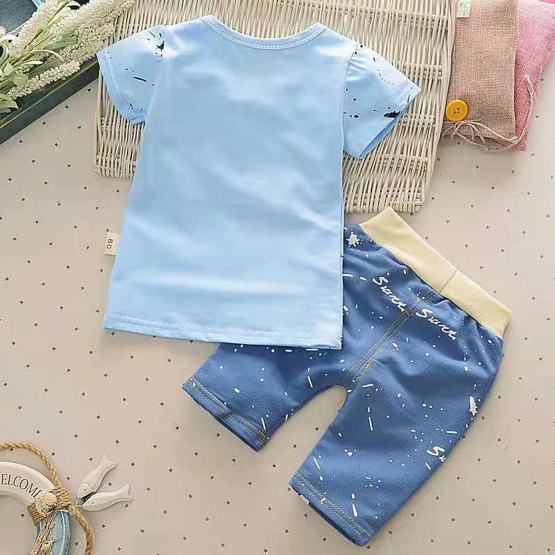 D-baby Summer Kids Clothes for Boys Fashion t-shirt pants 2 pcs Baby Boys Toddler Suit