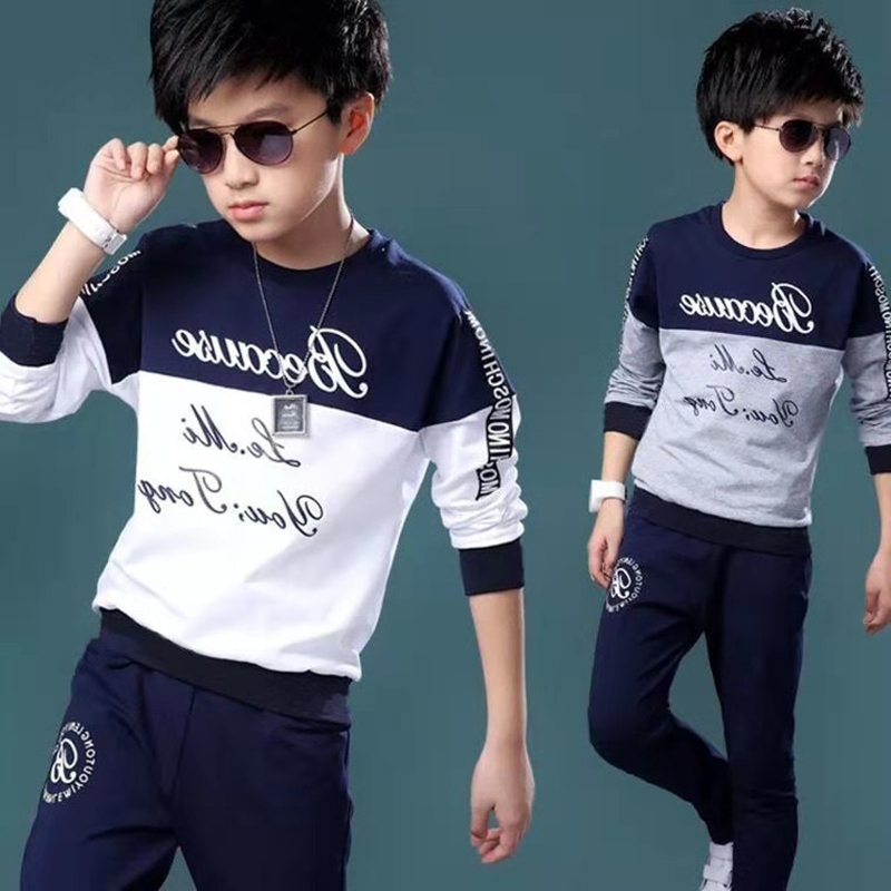 D-baby Autumn 3-13y Cool Children&apos;s clothing Boys Girls Cotton blend Tops Harem Pants Outfits Set