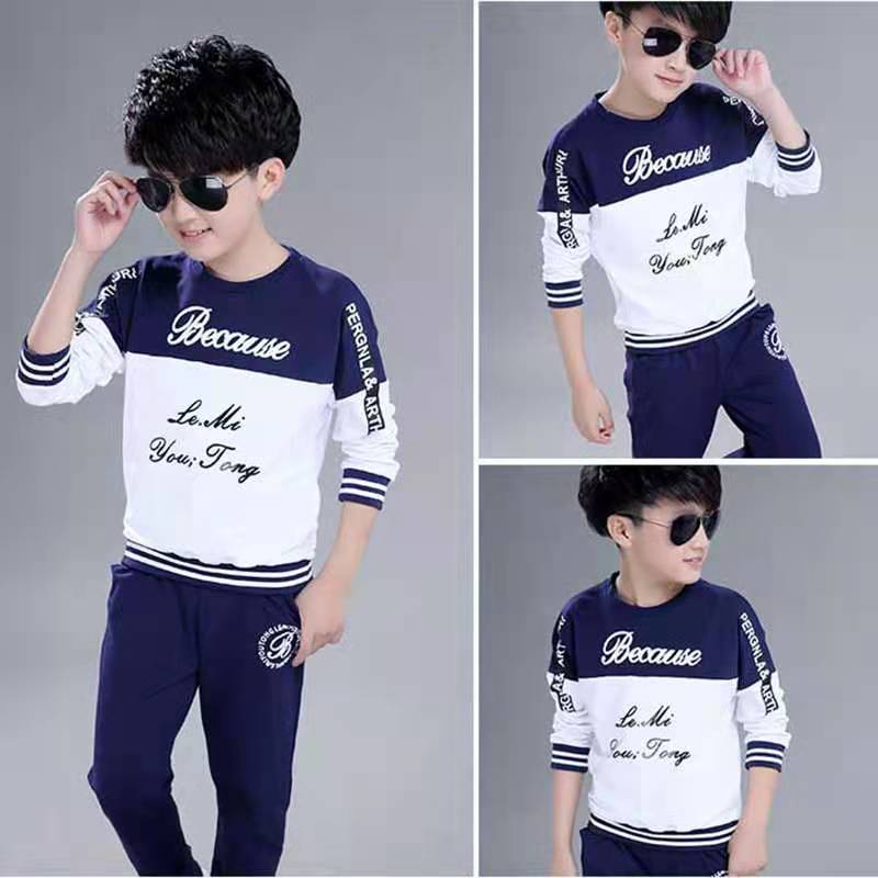 D-baby Autumn 3-13y Cool Children&apos;s clothing Boys Girls Cotton blend Tops Harem Pants Outfits Set