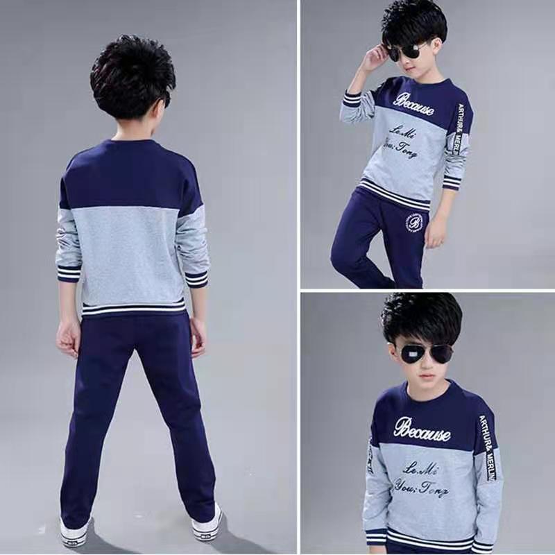 D-baby Autumn 3-13y Cool Children&apos;s clothing Boys Girls Cotton blend Tops Harem Pants Outfits Set