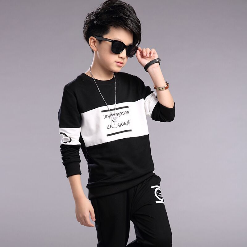 D-baby Autumn 3-13y Cool Children&apos;s clothing Boys Girls Cotton blend Tops Harem Pants Outfits Set