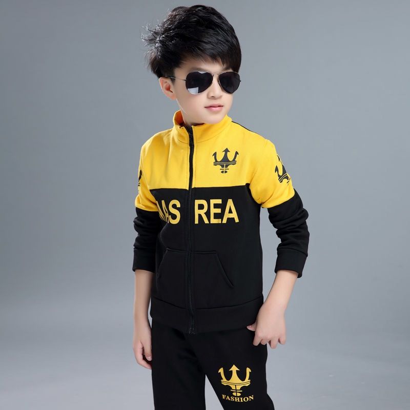 D-baby Autumn 2.5-11Y Gentlemen Boys Leisure Sports Warm Suit, Collar Top + Trousers Fashion Suit