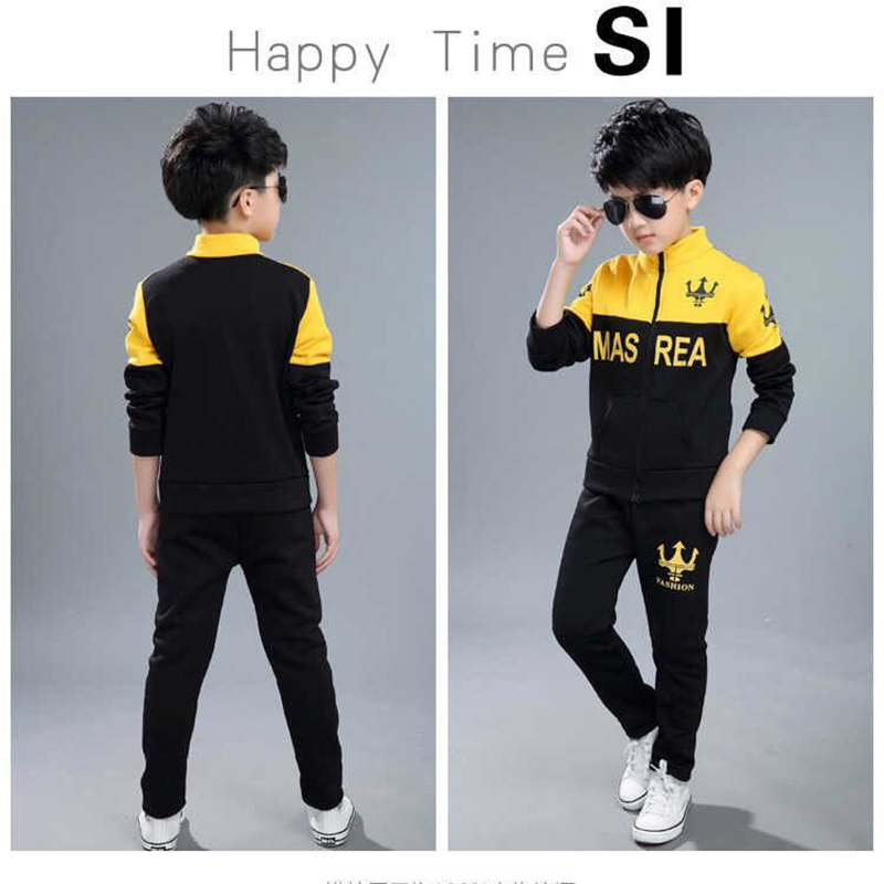 D-baby Autumn 2.5-11Y Gentlemen Boys Leisure Sports Warm Suit, Collar Top + Trousers Fashion Suit