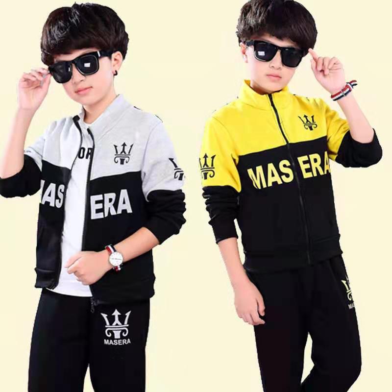 D-baby Autumn 2.5-11Y Gentlemen Boys Leisure Sports Warm Suit, Collar Top + Trousers Fashion Suit
