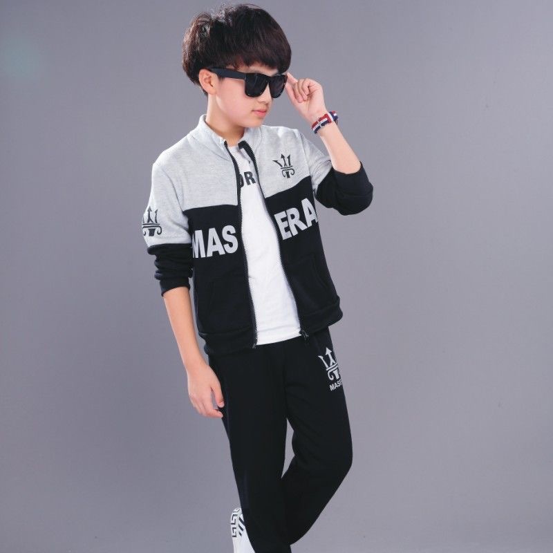 D-baby Autumn 2.5-11Y Gentlemen Boys Leisure Sports Warm Suit, Collar Top + Trousers Fashion Suit