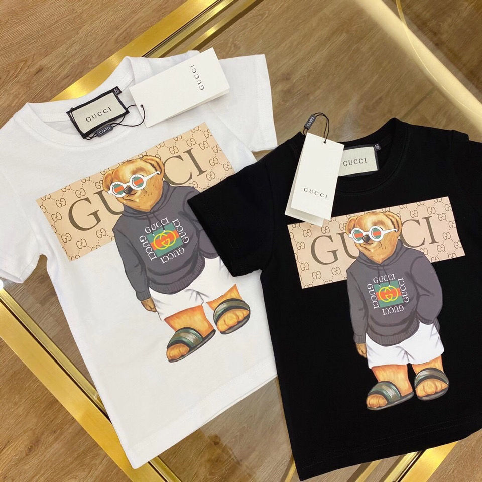 D-baby 1-12y Casual Kids Boys Girls Cartoon letters Printing Basic Style Daily Short Sleeve T-shirt Tops