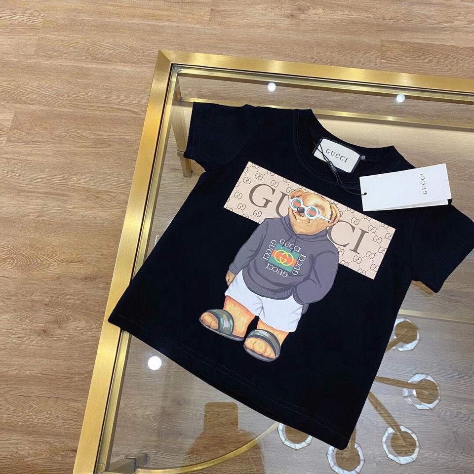 D-baby 1-12y Casual Kids Boys Girls Cartoon letters Printing Basic Style Daily Short Sleeve T-shirt Tops