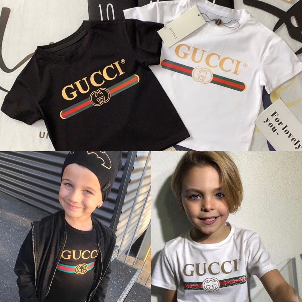 D-baby 1-12y Casual Kids Boys Girls Cartoon letters Printing Basic Style Daily Short Sleeve T-shirt Tops
