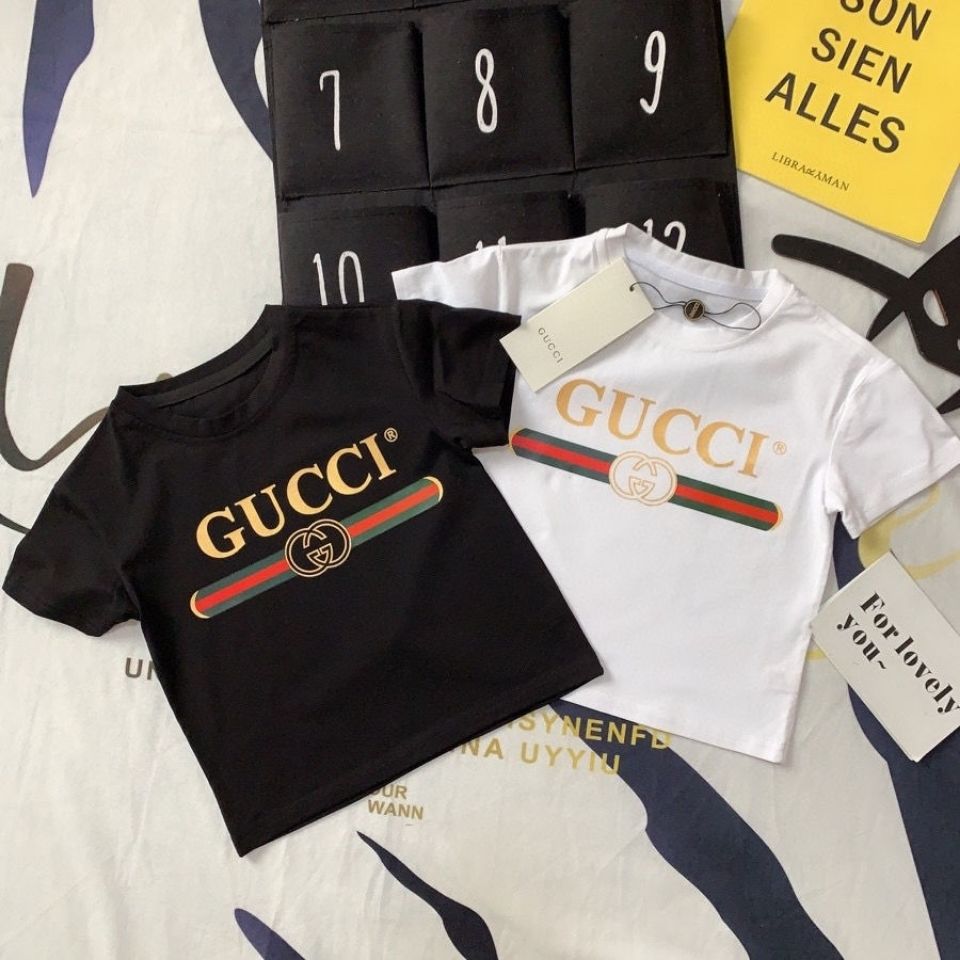 D-baby 1-12y Casual Kids Boys Girls Cartoon letters Printing Basic Style Daily Short Sleeve T-shirt Tops