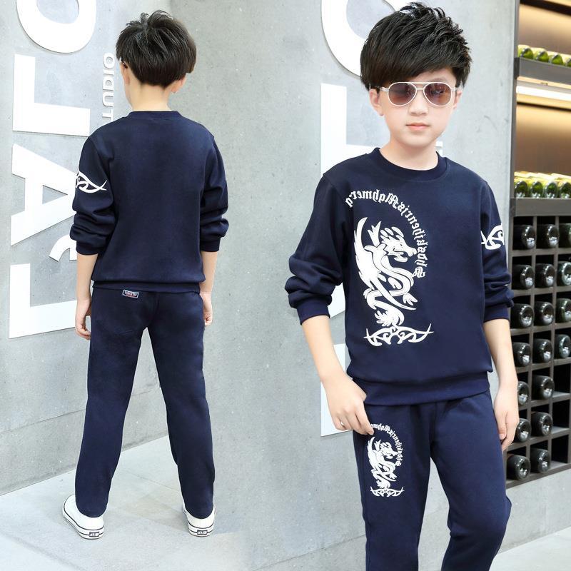 D-baby Cool Kids Big Boy Autumn Boys Sport Suit Children Boys Clothing Set Casual Kids Clothes